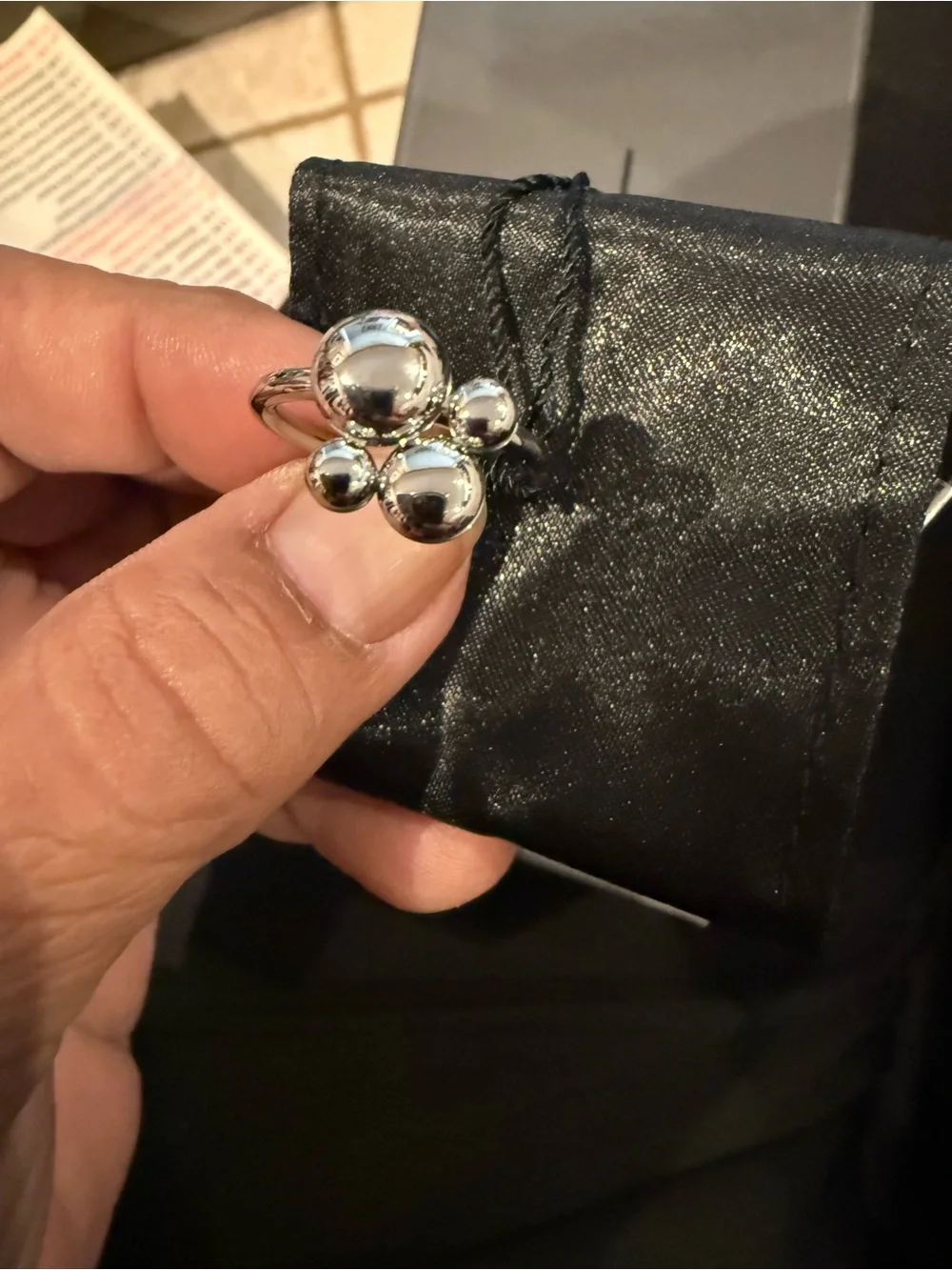 Calvin Klein NWT Fidget Spinner Silver Bubble Ring